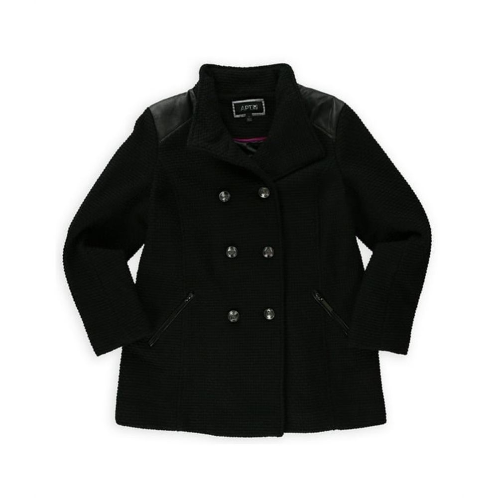 Apt. 9 Womens Boucle' Double Breasted Military Jacket Black Plus Size 1X - Picture 16 of 16